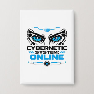 Kybernetisches System Online Futuristischer Robote Button
