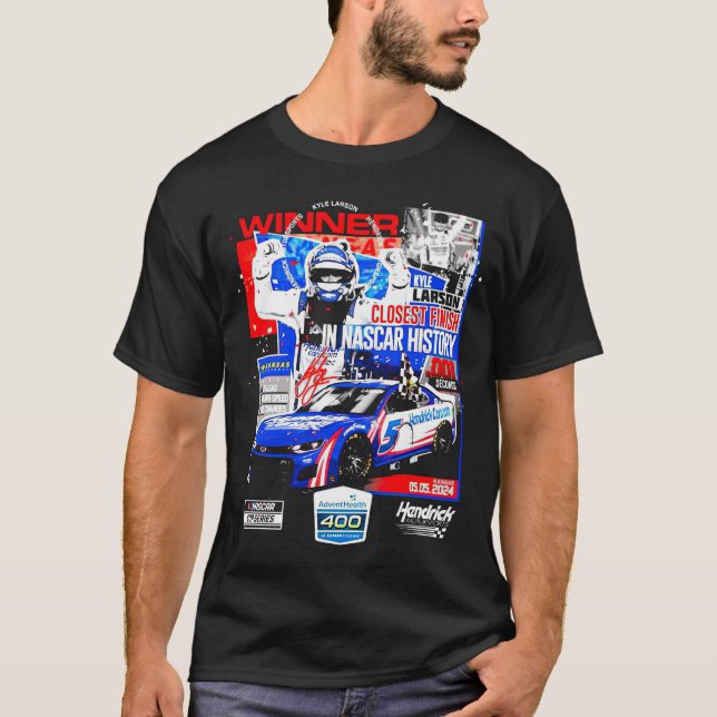 Kyle Larson Checkered Flag Sports 2024 AdventHealt T-Shirt (Vorderseite)