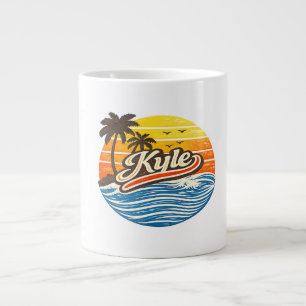 Kyle Retro-Sonnenuntergangs-Name-Design Jumbo-Tasse