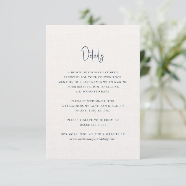 Kylee Gray Traditional Elegant Wedding Begleitkarte (Stehend Vorderseite)