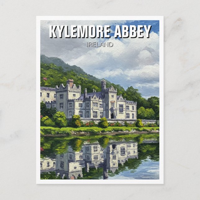 Kylemore Abbey Ireland Travel Postkarte (Vorderseite)