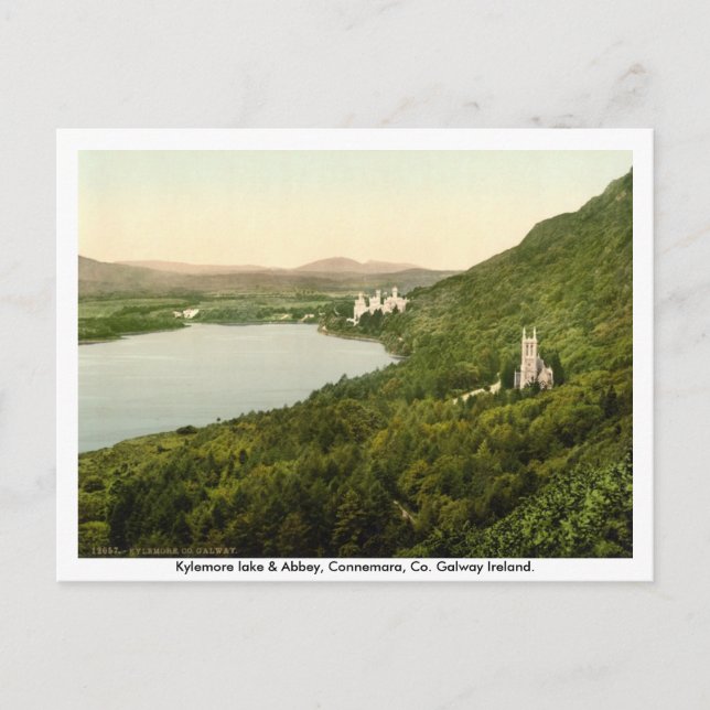 Kylemore lake & Abbey, Connemara, Galway Irland Postkarte (Vorderseite)