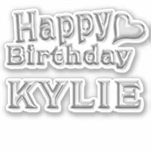 Kylie Happy Birthday silver Aufkleber Sticker