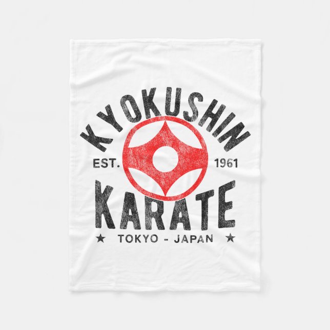 Kyokushin Karate Do Kampfsport Japan Tokio Vinta Fleecedecke (Vorderseite)
