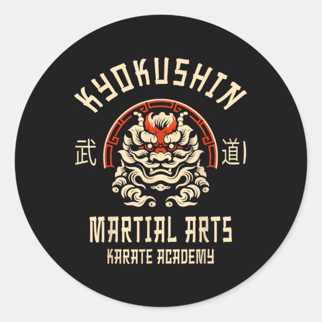 Kyokushin Karate Japanese Martial Arts  Runder Aufkleber (Vorderseite)