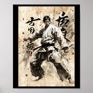Kyokushin Karate Japanische Kalligrafie Kampfsport Poster