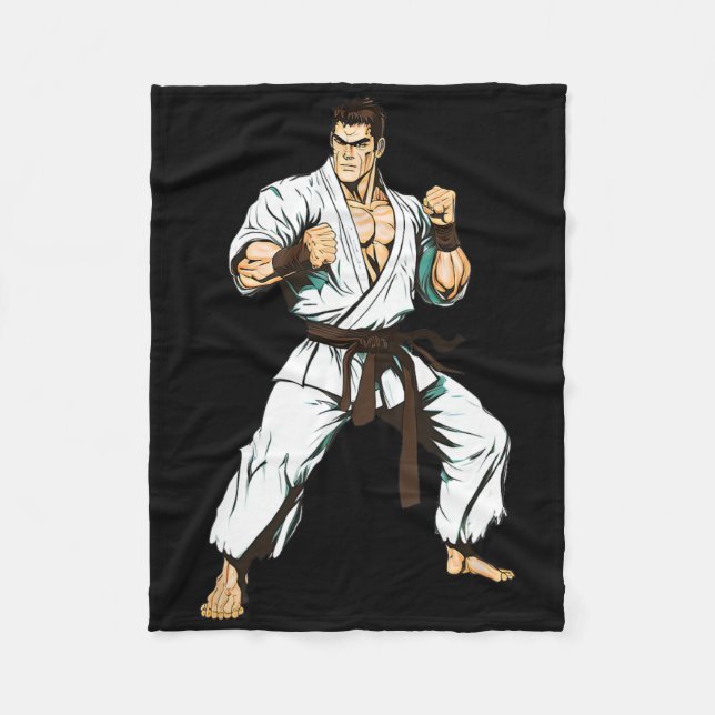Kyokushin-Karate-Kämpfer - japanische Kampfkunst  Fleecedecke (Vorderseite)