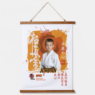 Kyokushin Karate-Schüler Personalisierte Erinnerun Wandteppich Mit Holzrahmen