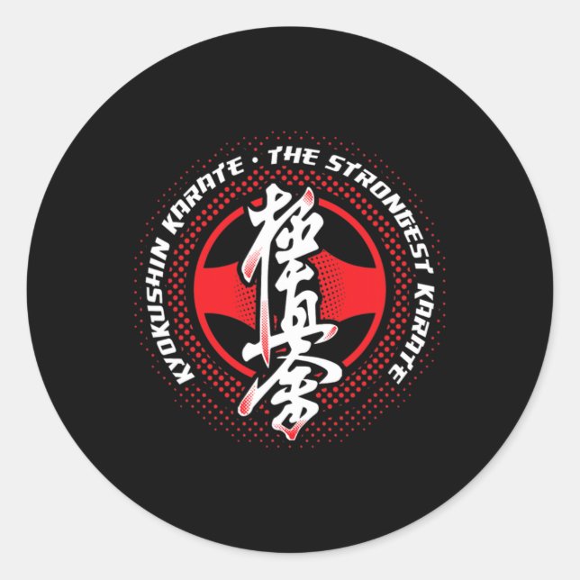 Kyokushin Karate Stärkste  Runder Aufkleber (Vorderseite)
