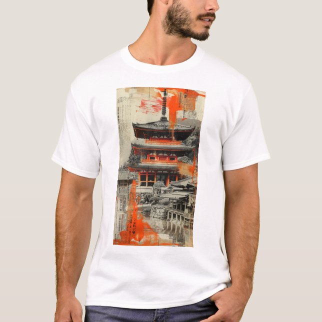 Kyoto Fusion - Traditioneller japanischer Art T -  T-Shirt (Vorderseite)