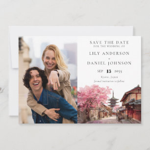 Kyoto Japan Aquarell-Foto-Hochzeit Save The Date
