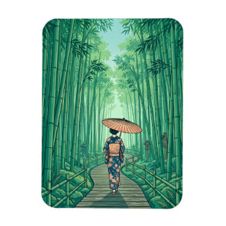 Kyoto Japan Bambuswald Vintage Reise Magnet