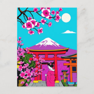 Kyoto, Japan Brisante Geisha-Kunst Reise Postkarte