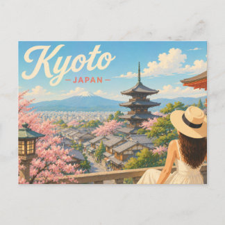 Kyoto - Japan Die Dame mit dem Hut Reise-Postkarte Postkarte