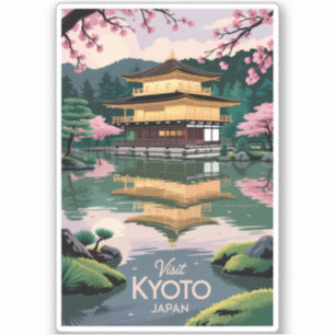 Kyoto Japan Kinkaku-ji Illustration Reise Kunst Vi Aufkleber