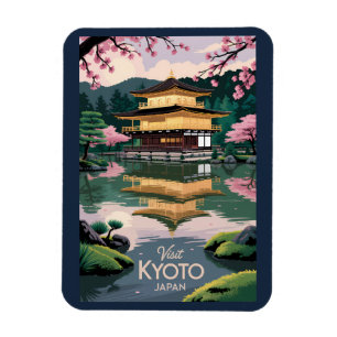Kyoto Japan Kinkaku-ji Illustration Reise Kunst Vi Magnet