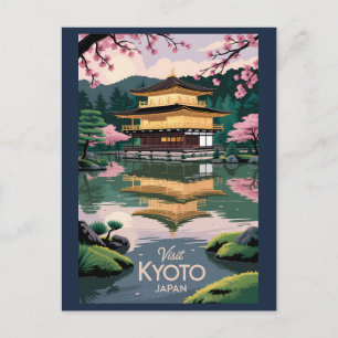 Kyoto Japan Kinkaku-ji Illustration Reise Kunst Vi Postkarte