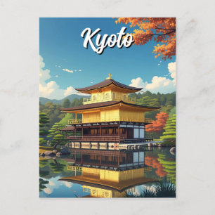 Kyoto Japan Kinkakuji Golden Pavillon Postkarte