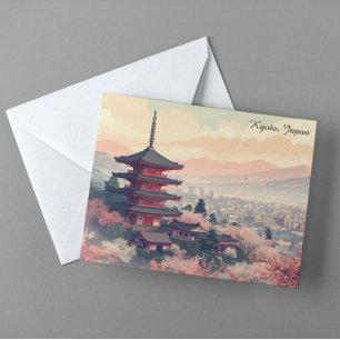 Kyoto Japan Kirschblüten Tempel Kunst – Sapura Postkarte