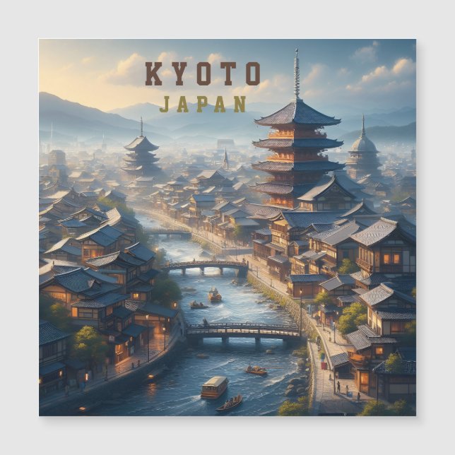 Kyōto Japan Landschaftsreise Vintag Magnetkarte (Vorderseite)