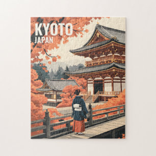 Kyoto Japan Reise Herbst Tempel Retro Personalisie