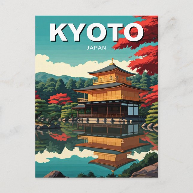 Kyōto Japan Reise Kinkakuji Golden Pavillon Postkarte (Vorderseite)