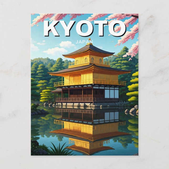 Kyōto Japan Reise Kinkakuji Golden Pavillon Postkarte (Vorderseite)