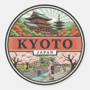Kyoto Japan Reise Yasaka-Schrein Runder Aufkleber