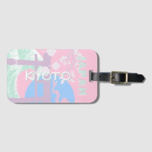 Kyōto Japan Reisekunst, rosa Preppy Art Gepäckanhänger