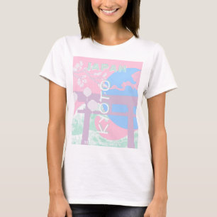Kyōto Japan Reisekunst, rosa Preppy Art T-Shirt