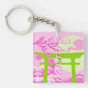 Kyōto Japan Reisekunst, rosa Reisekunst Schlüsselanhänger
