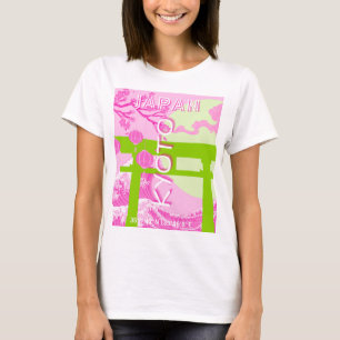 Kyōto Japan Reisekunst, rosa Reisekunst T-Shirt