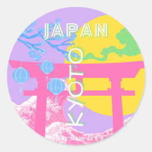 Kyōto Japan Reisekunst Runder Aufkleber