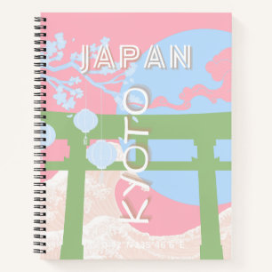 Kyoto Japan Reisen Kunst, Pastel Reisen Kunst Notizbuch