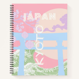 Kyōto Japan Reisen Kunst, rosa Pastellfarben Kunst Notizbuch