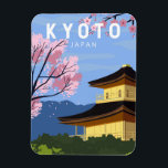 Kyoto Japan Reisen Vintage Kunst Magnet<br><div class="desc">Kyoto Vektorgrafik Design. Es ist berühmt für seine zahlreichen klassisch buddhistischen Tempel,  Gärten,  kaiserlichen Palästen,  Shinto-Schreine und traditionellen Holzhäusern.</div>