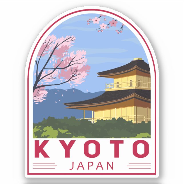 Kyōto Japan Reiseroutensemblem Aufkleber (Vorderseite)