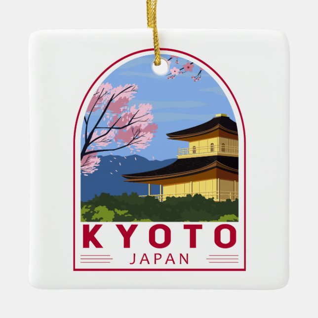 Kyōto Japan Reiseroutensemblem Keramikornament (Vorderseite)