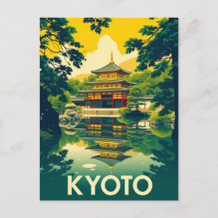 Kyoto, Japan Retro-Reise-Kunst Postkarte