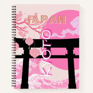 Kyōto Japan Rosa Reisekunst Notizbuch
