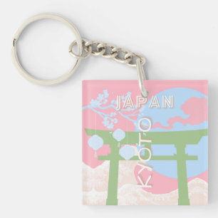 Kyoto Japan Travel Art, Pastel Travel Art