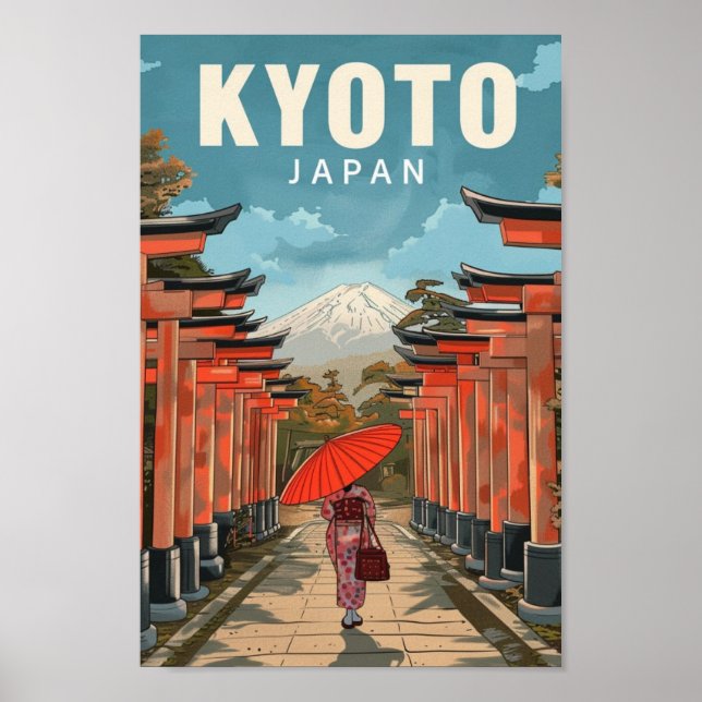 Kyoto Japan Vintag berühmter Reiseort Poster (Vorne)