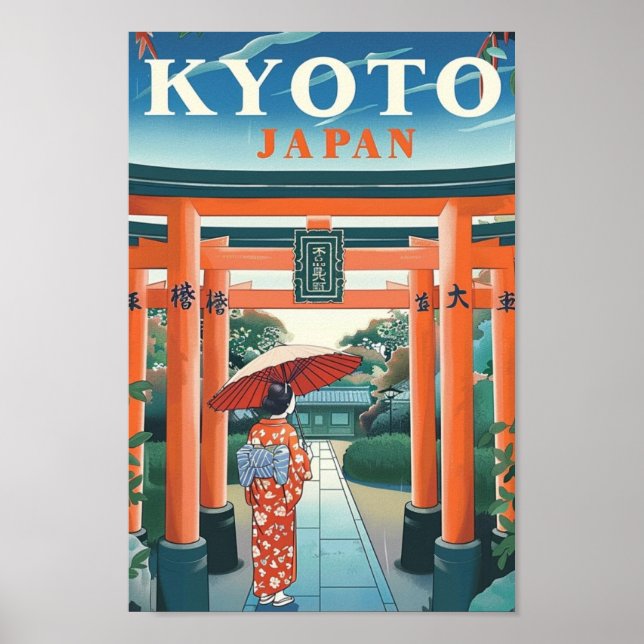 Kyoto Japan Vintag berühmter Reiseort Poster (Vorne)