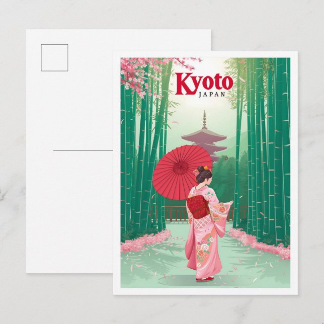 Kyōto Japan Vintage Kunstausstellung Postkarte (Vorne/Hinten)