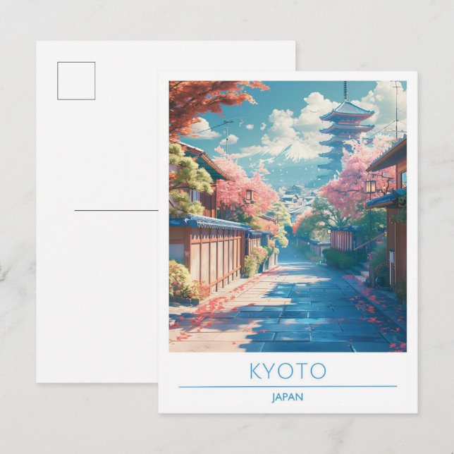 Kyoto Japan Vintage Travel Postkarte (Vorne/Hinten)