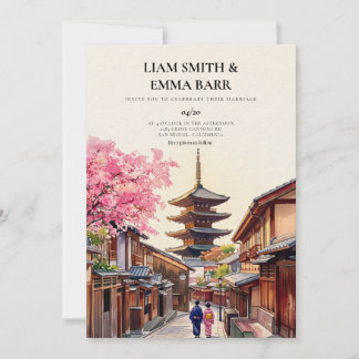 Kyoto-Kirschblüten-Hochzeitseinladung Einladung