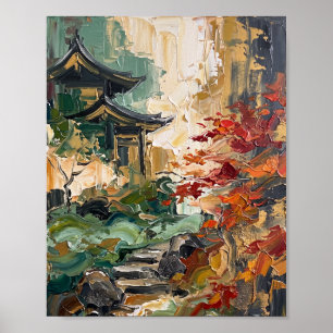 Kyoto Poster Luxus Abstracte Ölgemälde