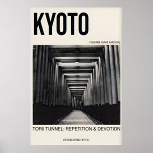 Kyoto Torii Tunnel Poster, Minimalistische Reise K Poster