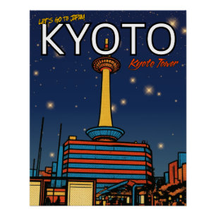 Kyoto Tower Japan Reise Poster