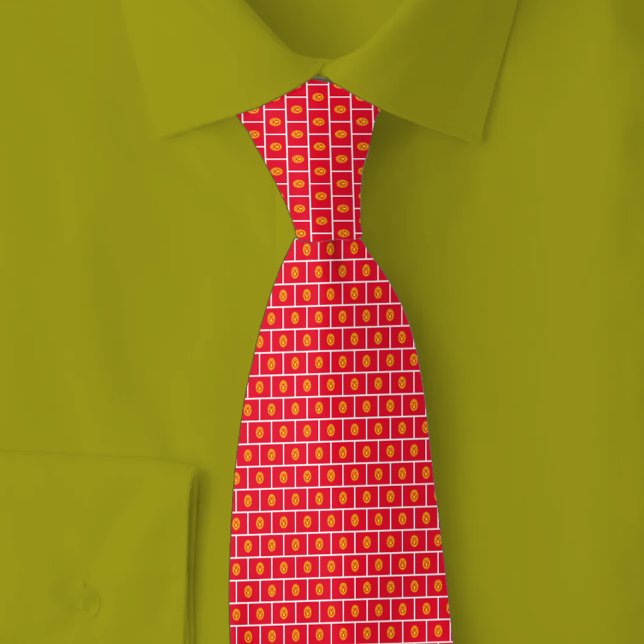 Kyrgyzstan Flag Brick Pattern Krawatte (Von Creator hochgeladen)